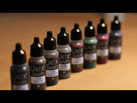 89422 Acrylicos Vallejo Games Colors, Model Color Washes, 1/2 Fl. Oz.  Bottles, 8 Colors 
